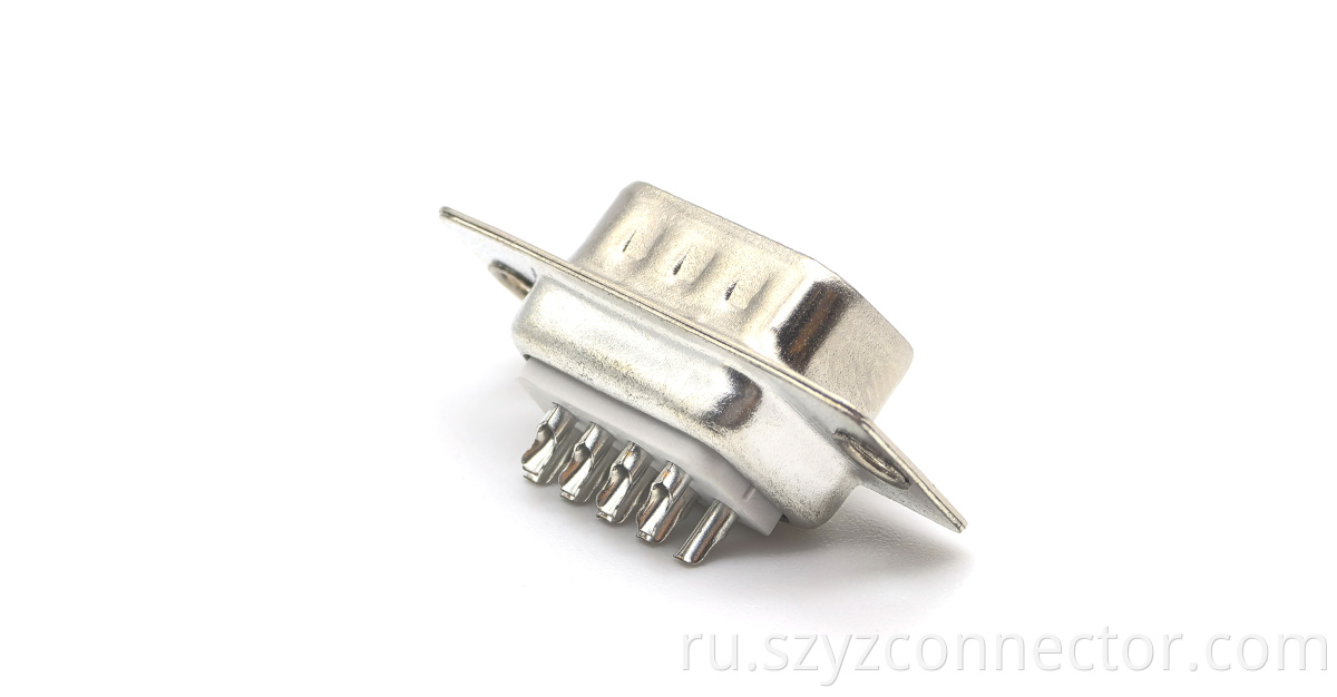 Machine DB 9P Male Solder Type White Plastic Blank Hole D-Sub Connector